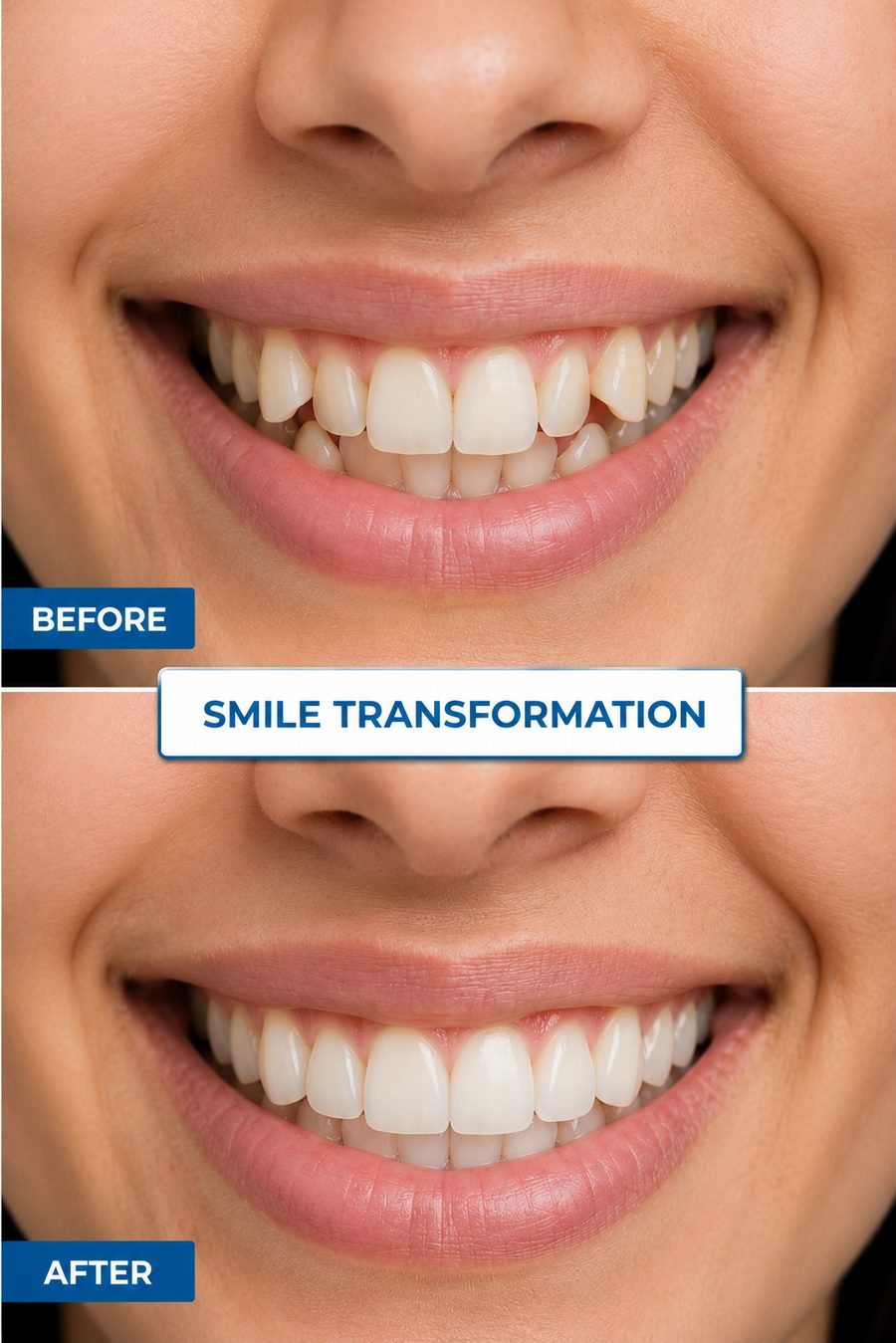 Before and after smile transformation result